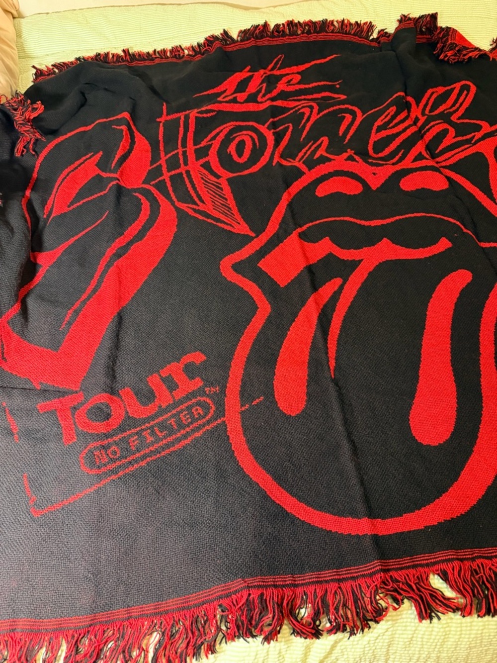 The Rolling Stones Black and Red Tongue Tour No filter Throw
